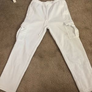 white sweatpants